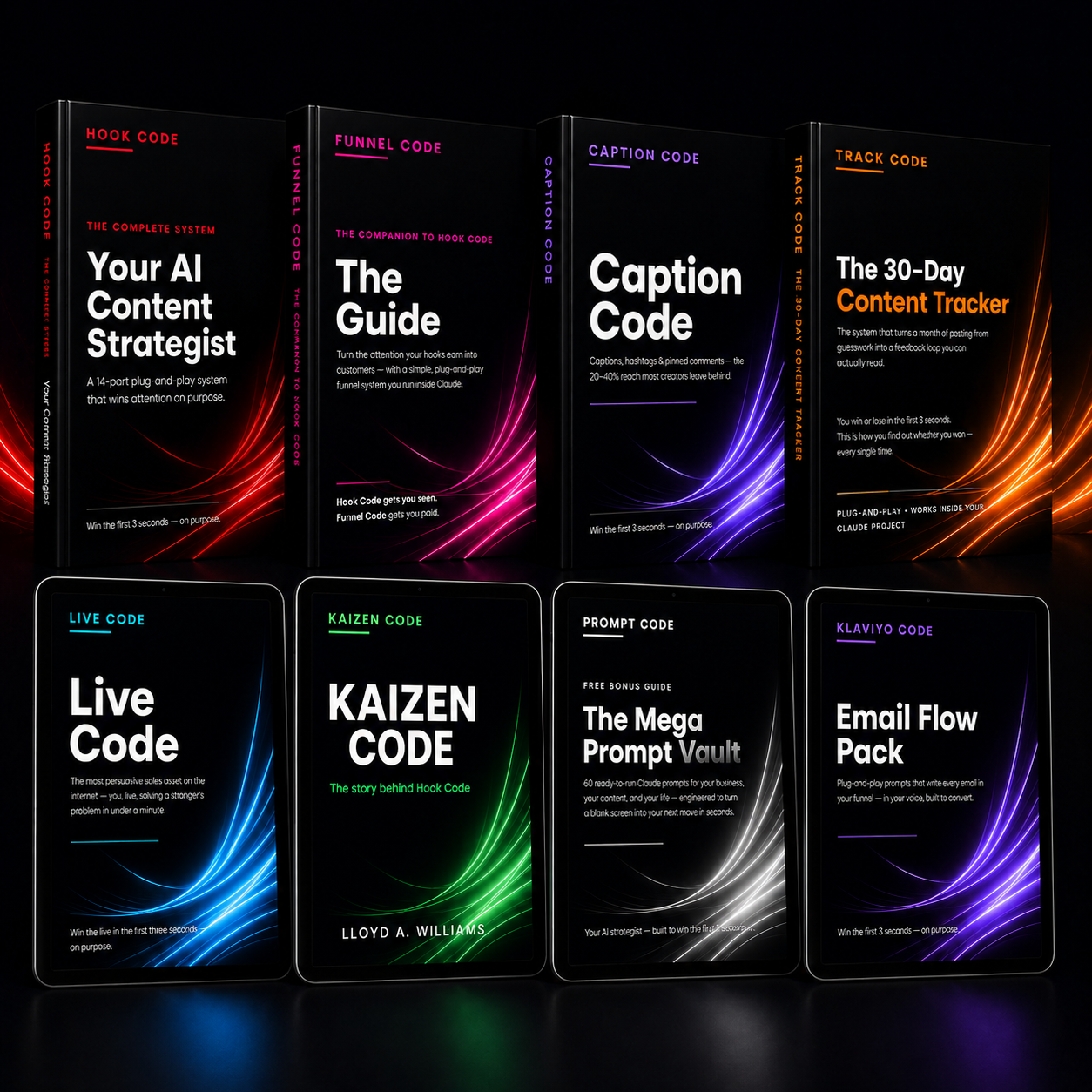 The Full Code Stack featuring all eight Hook Code digital products