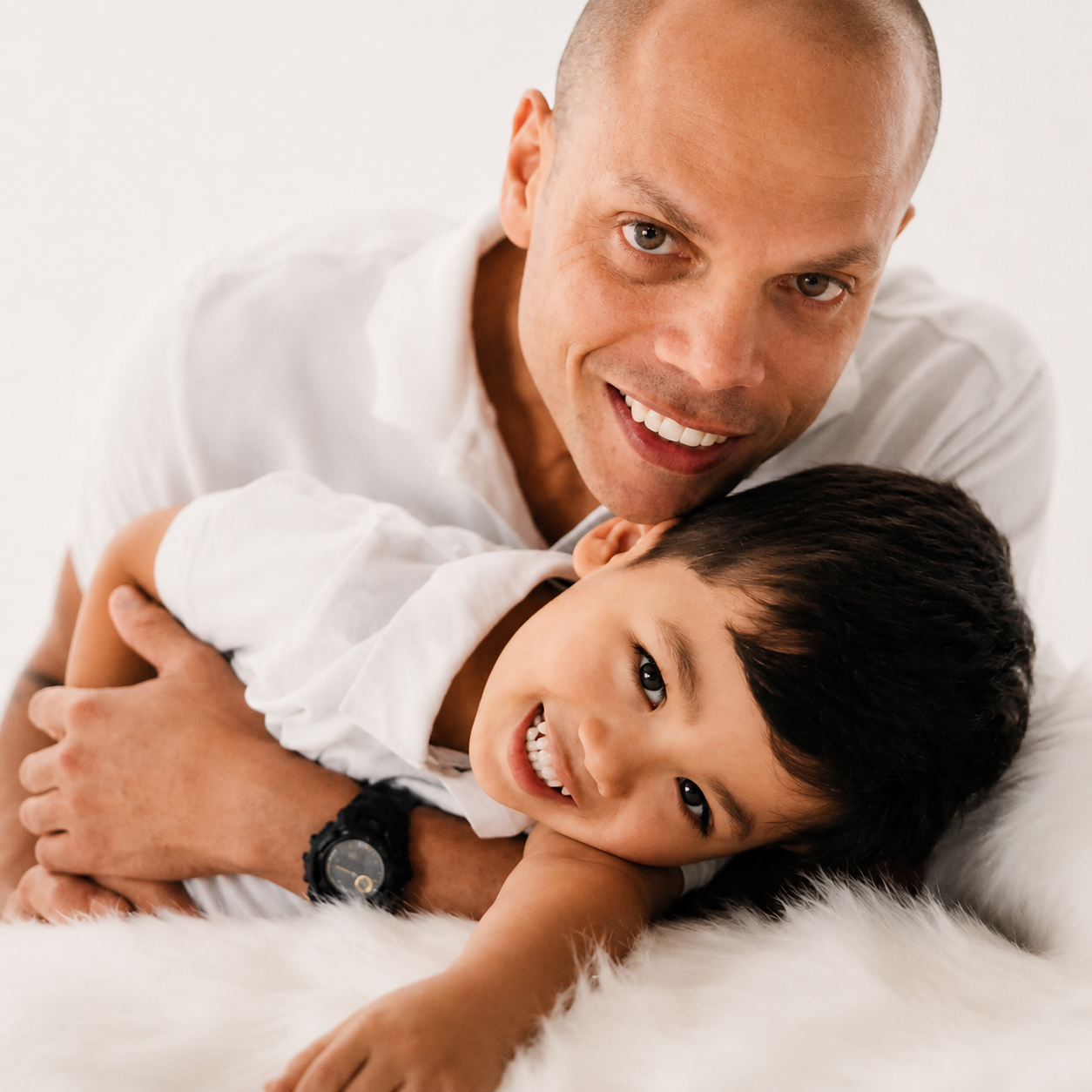 Lloyd, founder of Hook Code, with his son Zen